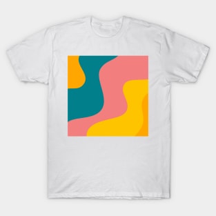 Retro Liquid Abstract Swirl in Summer T-Shirt